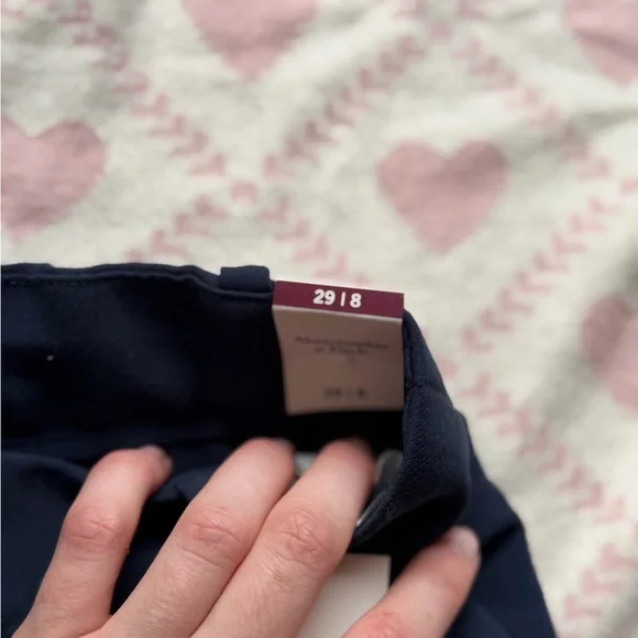 NWT Abercrombie and Fitch Navy Straight-Leg Pleated Dress Pants - Picture 5 of 6